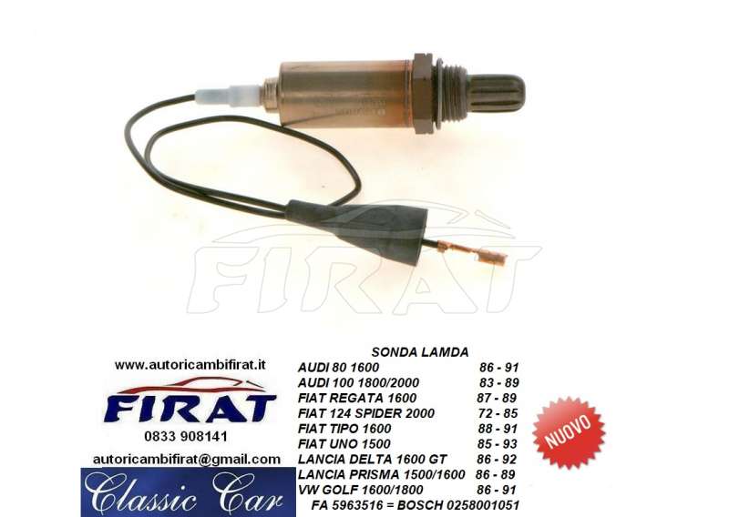 SONDA LAMBDA AUDI 80 FIAT UNO REGATA TIPO VW GOLF (5963516))